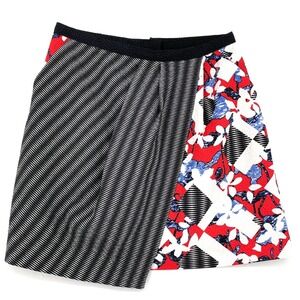 Peter Pilotto For Target Mini Skirt Abstract Wrap Effect Black Red Size‎ 8